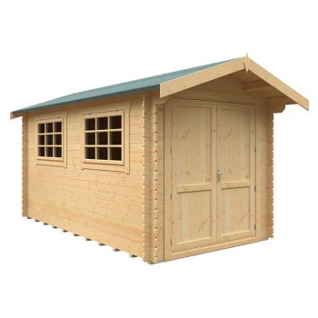 14x8 The Marlborough 28mm Cabin - L415 x W235 x H251.3 cm - Solid Wood/Softwood/Pine - Natural