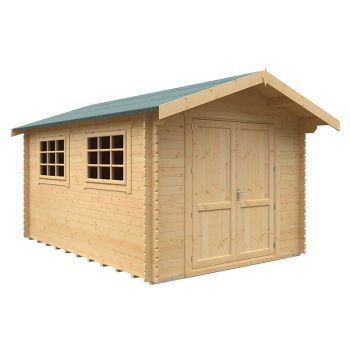 14x10 The Marlborough 28mm Cabin - L415 x W295 x H261.6 cm - Solid Wood/Softwood/Pine - Natural