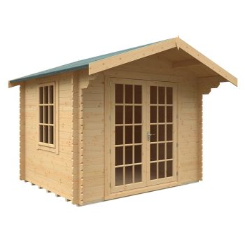 8x10 The Lotherton 28mm Cabin - L235 x W295 x H261.6 cm - Solid Wood/Softwood/Pine - Natural