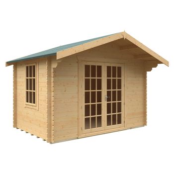 8x12 The Lotherton 28mm Cabin - L235 x W355 x H271.9 cm - Solid Wood/Softwood/Pine - Natural