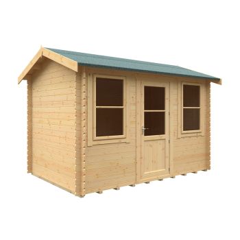 12x8 The Skipton 28mm Cabin - L355 x W235 x H262.3 cm - Solid Wood/Softwood/Pine - Natural