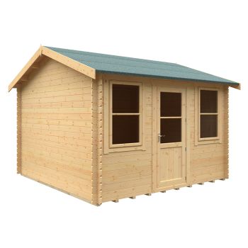12x12 The Skipton 28mm Cabin - L355 x W355 x H282.9 cm - Solid Wood/Softwood/Pine - Natural