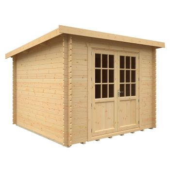 10x10 The Kingsley 28mm Cabin - L295 x W295 x H232.8 cm - Solid Wood/Softwood/Pine - Natural