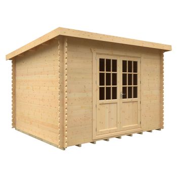 12x10 The Kingsley 28mm Cabin - L355 x W295 x H232.8 cm - Solid Wood/Softwood/Pine - Natural