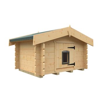 28mm Cat Cabin - L109.6 x W139.6 x H94 cm - Solid Wood/Softwood/Pine - Natural