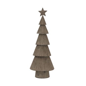 Large Rustic Bough Christmas Tree with Star - Metal - L8 x W14 x H41 cm - White