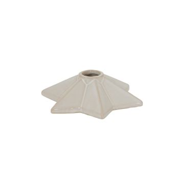 Alora Angled Star Candle Holder Decoration - Ceramic - L12 x W14 x H4 cm - White