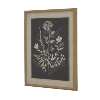 Flora & Fauna Collection Meadow on Linen in Beaded Frame - Glass - L2 x W40 x H50 cm - White