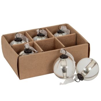 Ombre Baubles (Set of 6) - Glass - L8 x W8 x H8 cm - Coffee
