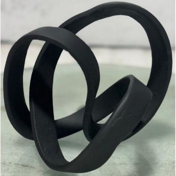 Cast Knot Ornament - Aluminium - L20 x W18 x H16 cm - Black