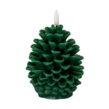 Luxe Collection Natural Glow Pinecone LED Wax Candle - Wax - L10 x W10 x H11 cm - Green