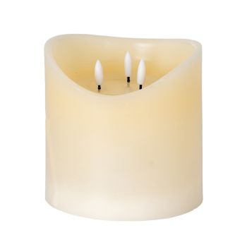 Luxe Collection Natural Glow 6x6 Melted LED Candle - Plastic - L15 x W15 x H15 cm - Cream