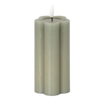 Luxe Collection Natural Glow 2.75x6 Pillar LED Candle - Plastic - L7 x W7 x H15 cm - Grey