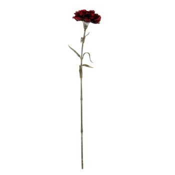 Burgundy Carnation Stem Artificial Flower - Plastic - L11 x W10 x H56 cm - Burgundy