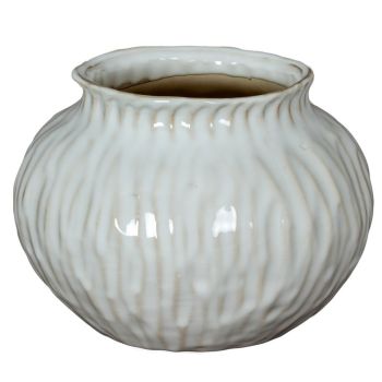 Numa Squat Vase - Ceramic - L18 x W18 x H13 cm - White