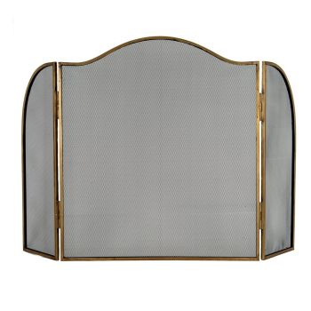Antiqued Large Fire Screen - Metal - L3 x W85 x H85 cm - Brass