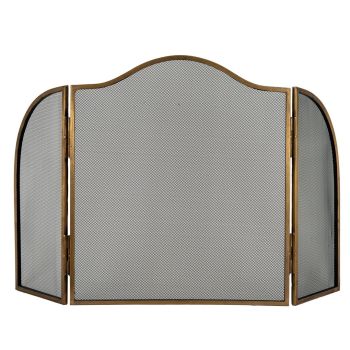 Antiqued Fire Screen - Metal - L3 x W65 x H5 cm - Brass