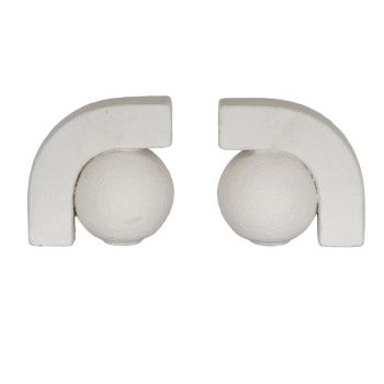 Ashen Book Ends - Ceramic - L9 x W27 x H13 cm - White