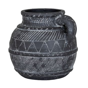 Etched Collection Jug - Ceramic - L16 x W17 x H15 cm - Black