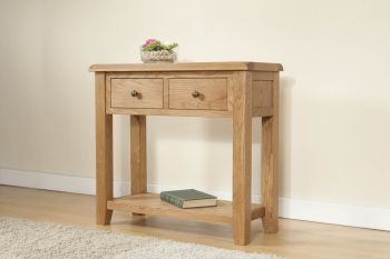 Shrewsbury Console Table with 2 Drawers - L35 x W85 x H77 cm - Oak