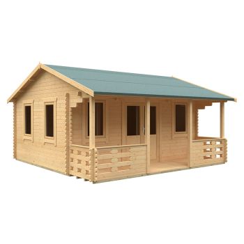 18x14 The Addlington 44mm Cabin - L535 x W415 x H293.2 cm - Solid Wood/Softwood/Pine - Natural