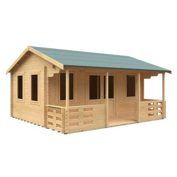 18x16 The Addlington 44mm Cabin - L535 x W475 x H303.6 cm - Solid Wood/Softwood/Pine - Natural
