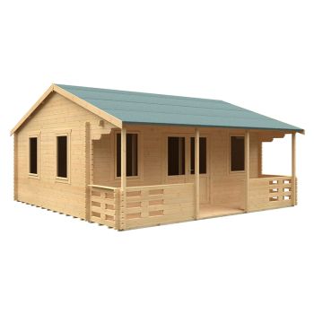 20x20 The Addlington 44mm Cabin - L595 x W595 x H324.2 cm - Solid Wood/Softwood/Pine - Natural