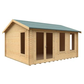 16x14 The Sherborne 44mm Cabin - L475 x W415 x H293.2 cm - Solid Wood/Softwood/Pine - Natural