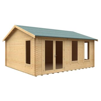 18x16 The Sherborne 44mm Cabin - L535 x W475 x H303.6 cm - Solid Wood/Softwood/Pine - Natural