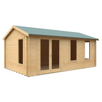 20x12 The Sherborne 44mm Cabin - L595 x W355 x H282.9 cm - Solid Wood/Softwood/Pine - Natural