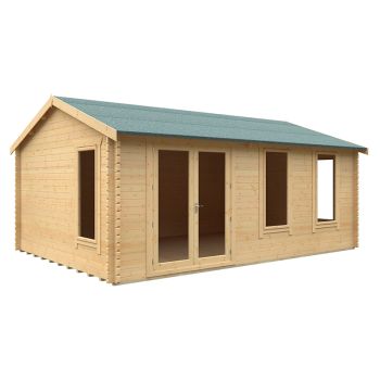 20x14 The Sherborne 44mm Cabin - L595 x W415 x H293.2 cm - Solid Wood/Softwood/Pine - Natural