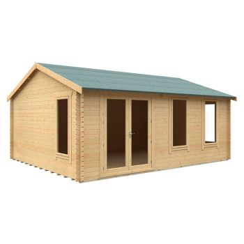 20x16 The Sherborne 44mm Cabin - L595 x W475 x H303.6 cm - Solid Wood/Softwood/Pine - Natural