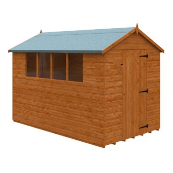 10 x 6 Feet Super Apex 12mm Shed - Solid Wood/Softwood/Pine - L295 x W175 x H217.9 cm - Burnt Orange