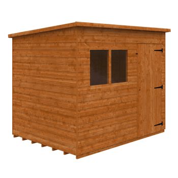 8 x 6 Feet Super Pent 12mm Shed - Solid Wood/Softwood/Pine - L235 x W175 x H204.1 cm - Burnt Orange