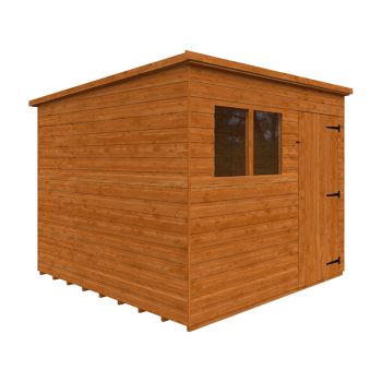 8 x 8 Feet Super Pent 12mm Shed - Solid Wood/Softwood/Pine - L235 x W235 x H204.1 cm - Burnt Orange