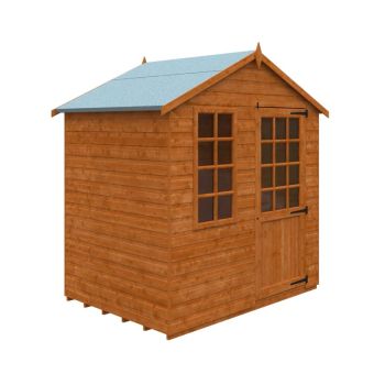 5 x 7 Feet Simple Summer Room 12mm Shed - Solid Wood/Softwood/Pine - L145 x W205 x H236.7 cm - Burnt Orange