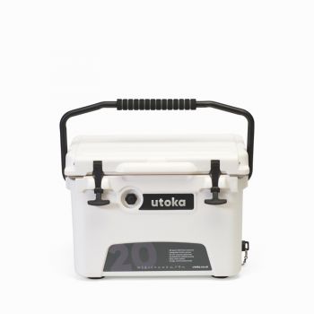 Utoka 20 Hard Cooler Cool Box - Rotomoulded LLDPE & Polyurethane foam - L34 x W54 x H36 cm - White