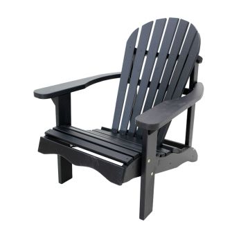 Single Relax Garden Chair - Wood - L72 x W92 x H92 cm - Black