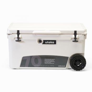 Utoka Tow 70 Hard Cooler Cool Box - Rotomoulded LLDPE & Polyurethane foam - L44 x W85 x H45 cm - White