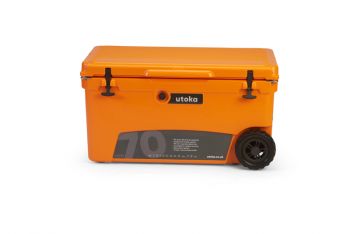 Utoka Tow 70 Hard Cooler Cool Box - Rotomoulded LLDPE & Polyurethane foam - L44 x W85 x H45 cm - Orange