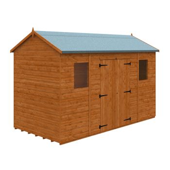 12 x 6 Feet Workman Apex 12mm Shed - Solid Wood/Softwood/Pine - L355 x W175 x H240.5 cm - Burnt Orange