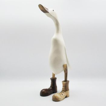 Body Boots Painted Duck Ornament - L15 x W15 x H45 cm - Cream