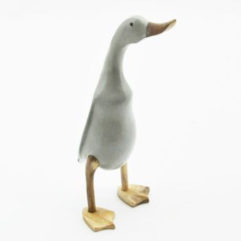 Standing Web Feet Duck Ornament - L15 x W15 x H45 cm - Grey