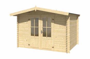 Baltimore-Log Cabin, Wooden Garden Room, Timber Summerhouse, Home Office - L324 x W290 x H222.3 cm