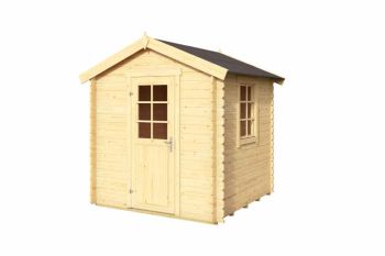 Wels 1-Log Cabin, Wooden Garden Room, Timber Summerhouse, Home Office - L231 x W220 x H233.7 cm