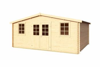 Wels 5-Log Cabin, Wooden Garden Room, Timber Summerhouse, Home Office - L548.8 x W420 x H245.1 cm