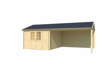 EL Paso-Log Cabin, Wooden Garden Room, Timber Summerhouse, Home Office - L701 x W417.1 x H273.6 cm