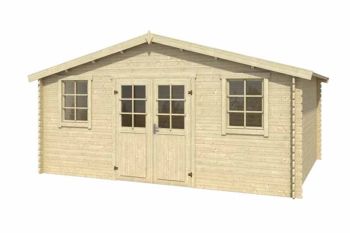 Udo 300-Log Cabin, Wooden Garden Room, Timber Summerhouse, Home Office - L522.4 x W320 x H256.5 cm