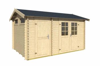 William 250-Log Cabin, Wooden Garden Room, Timber Summerhouse, Home Office - L420 x W288.8 x H239.4 cm