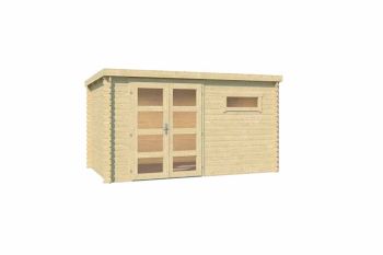 Augusta-Log Cabin, Wooden Garden Room, Timber Summerhouse, Home Office - L400 x W254.9 x H216.6 cm